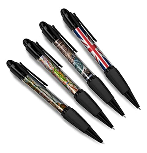 Image of DV DESIGN Set of 4 Newcastle Upon Tyne Black Ballpoint Pens - City Flag Map England Holiday Travel Friends Boys Girls Men Women Theme Pen #79502