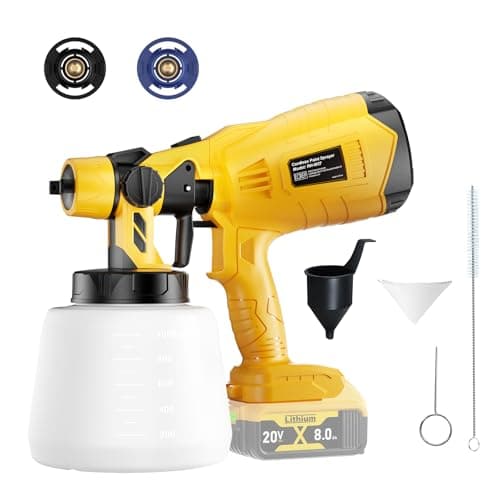 Image of Fence Paint Sprayer for Dewalt 20V Battery (only tool) Cordless Paint Sprayer witn 3 Spray Patterns & 1000ml Tank for Fencing and Decking, Home DIY Painting