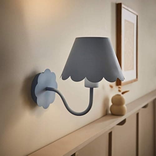 Image of ValueLights | Hallie Pair of Blue Scallop Rechargeable Wall Lights | Wall Lights, Home Décor & Improvement Essential