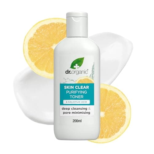 Image of Dr Organic - Skin Clear 5-in-1 Toner - Women's & Men's Skincare - Oil & Blemish Control, Pore Reducing & Clearer Skin - Vegan, Cruelty, Paraben & SLS Free - 200ml - 1 Pack
