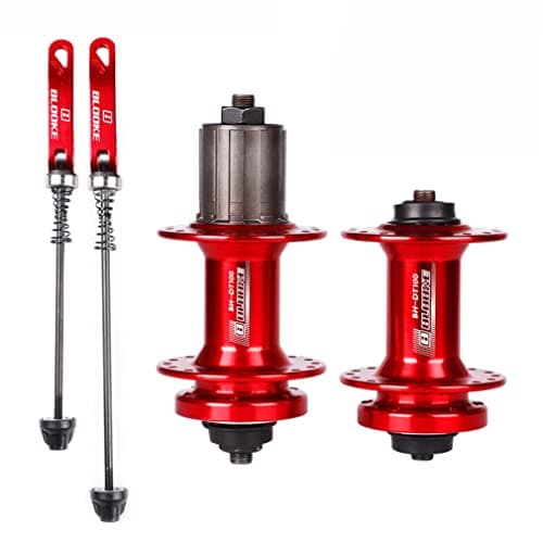 Image of KOVBOX Bike Hubs 32 Holes Disc Brake MTB Hub 100mm/135mm Quick Release Ball Bearing Front Rear Wheel Hub Set 7-11 Speed Cassette (Size : 32H Red)