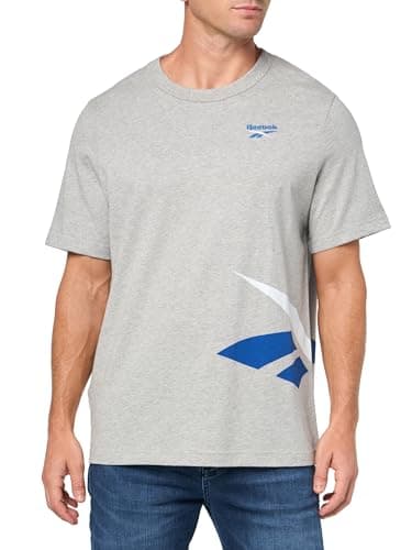 Image of Reebok Men's Identity Cross Check Tee, Medium Heather Grey, S
