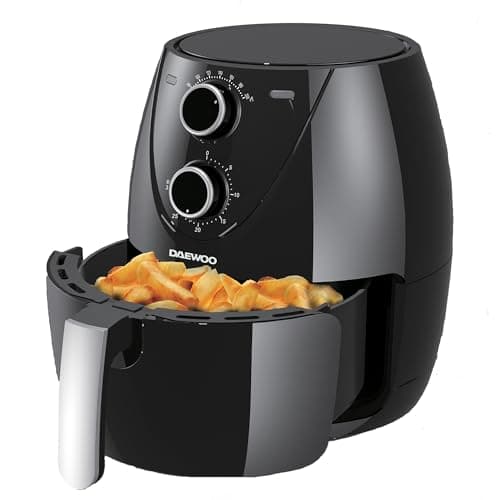 Image of Daewoo 4L Manual Air Fryer – Family Size Oil-Free Air Fryer with 80-200°C Temperature Control, 30-Minute Timer, Energy Efficient, Healthy Cooking, Compact Stylish Kitchen Appliance