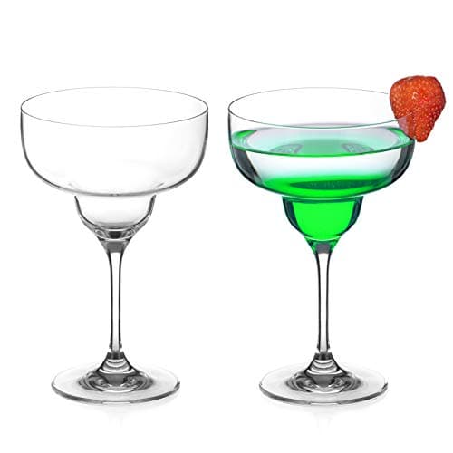 Image of DIAMANTE Margarita Glasses Pair Crystal Cocktail Glasses - ‘Auris’ Collection Undecorated Crystal – Gift Box of 2 Premium Margarita Glasses