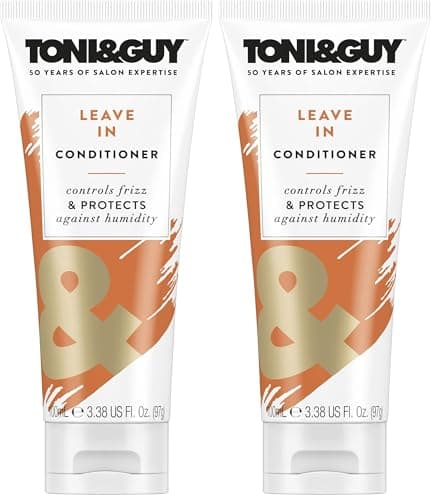 Image of Toni & Guy Leave In Conditioner for Damaged Hair, Controls Frizz & Protects Against Humidity, Perfect for Smoother and Softer Hair, 100ml (Pack of 2)