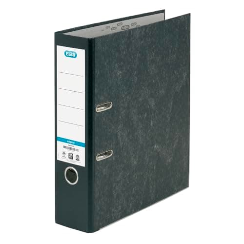 Image of Elba A4 Lever Arch Files, Black Cloud Effect, Durable Matt Paper-on-Board Filing Folders, 80 mm Spine Holds Up to 560 Sheets, Single Folder