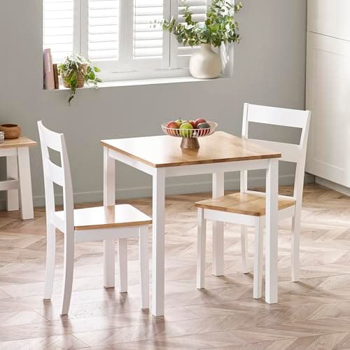 Image of Julian Bowen Linwood White and Oak 69cm Square Dining Table
