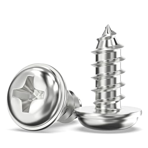Image of Valorada 50Pcs M5 x 12mm Screws for Wood, Modified Truss Head Self Tapping Screws, Phillips Drive, 304 Stainless Steel