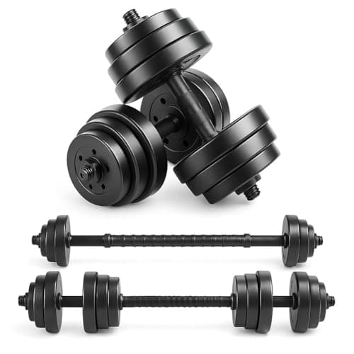 Image of Anchor Adjustable Dumbbells Set 10kg 20kg 30kg – 2 in 1 Barbell & Free Weights for Men & Women, Home Gym Fitness, Bodybuilding & Strength Training Equipment (20, Kilograms)