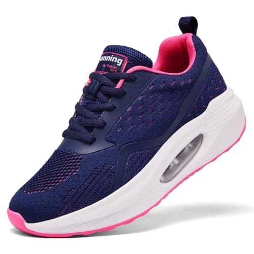 Image of Trainers for Women Running Shoes Air Cushion Arch Support Memory Foam Lightweight Sneakers Ladies Comfort Breathable Slip Resident Orthopedic Shoes Navy UK 7