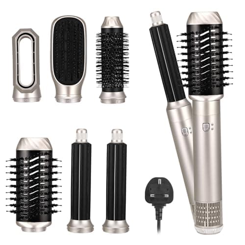Image of Hair Styler, 6 in 1 Magic Air Styler, Hot Air Brush & Negative Ionic Hair Dryer with Auto Air Hair Curlers, Hot Air Comb for Fast Drying, Styling, Volumizing, Curling, Straightening, for All Hair Type
