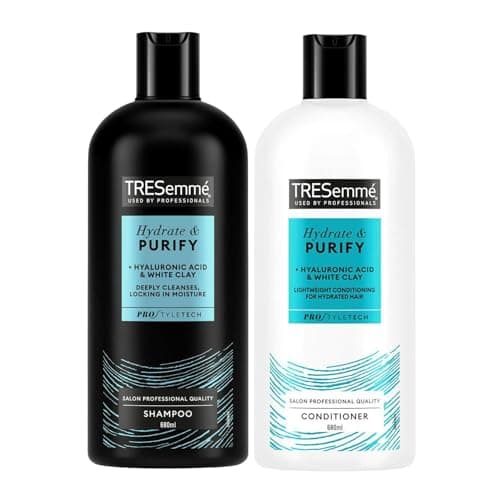Image of TRESemmé Hydrate & Purify Shampoo & Conditioner Bundle 680ml Each | Deep Cleansing Hair Care Set with Aloe Vera & Hyaluronic Acid for Fresh, Hydrated & Healthy Hair