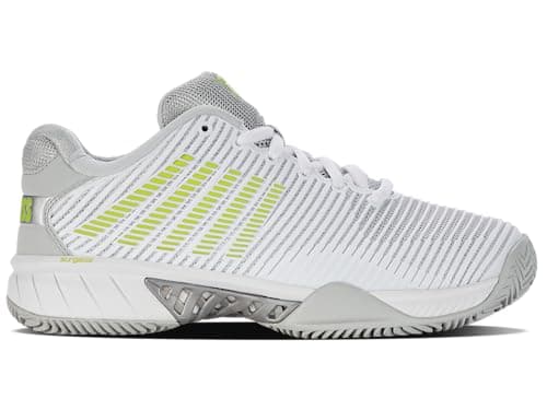 Image of K-Swiss Performance Hypercourt Express 2 HB, Tennis Shoes, White/Gray Violet/Lime Green,