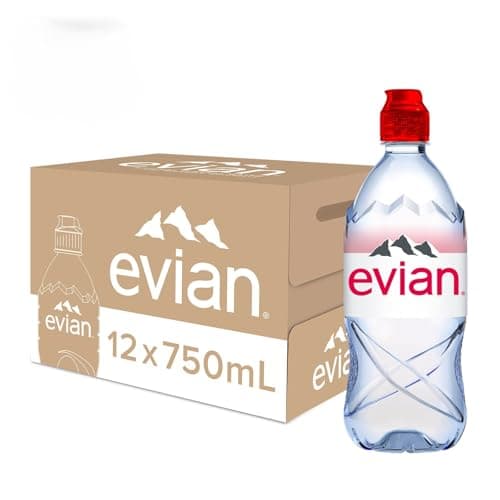 Image of Evian Natural Mineral Water 750ml Sports Cap (Pack of 12 x 75cl)