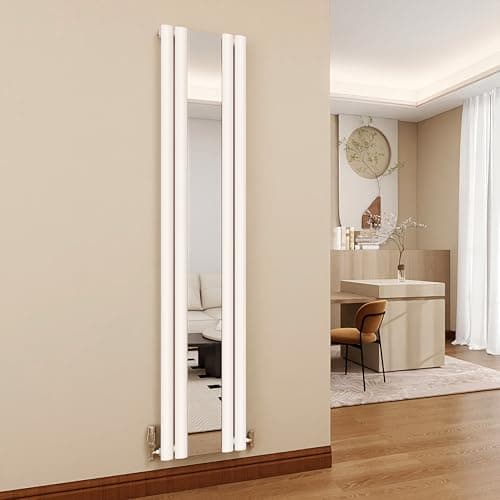Image of SKY BATHROOM 1800x381mm Modern Vertical Mirror Radiator White Single Column Central Heating Radiator