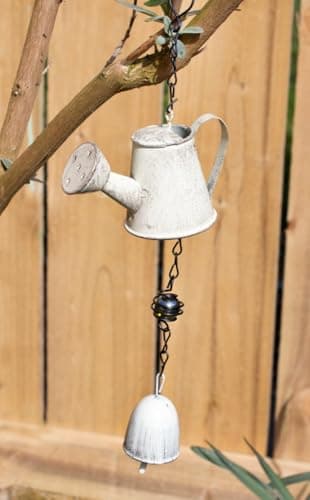 Image of Healthy Living Direct Cream Hanging Watering Can Windchime