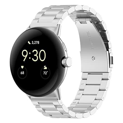 Image of Chofit Straps Compatible with Google Pixel Watch 2/Watch Strap, Stainless Steel Wristband Replacement Business Band (Silver)