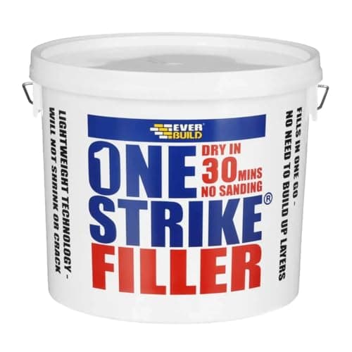 Image of Everbuild – One Strike – Multi-Purpose Quick-Drying Filler – One-Time Application – White – 5 Litre Tub