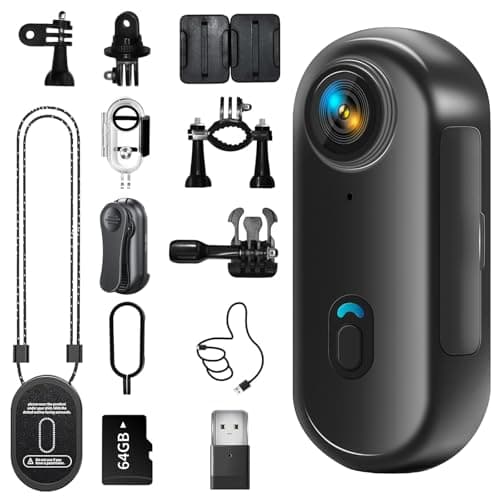 Image of Vutlace 4K Mini Action Camera, Thumb POV Portable Body Cam Wearable Video Recorder with IPX7 Waterproof Underwater Camcorder, Magnetic Sport DV for Bike Cycling, Pet, Vlogging (4K)