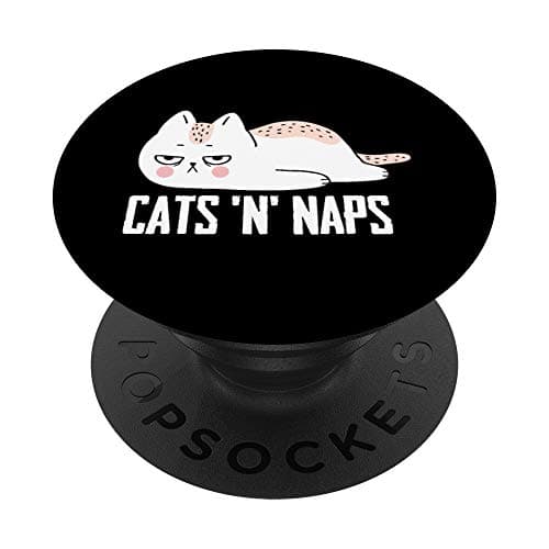 Image of Funny Cats & Naps Pun Sarcastic Gift Idea PopSockets PopGrip: Swappable Grip for Phones & Tablets