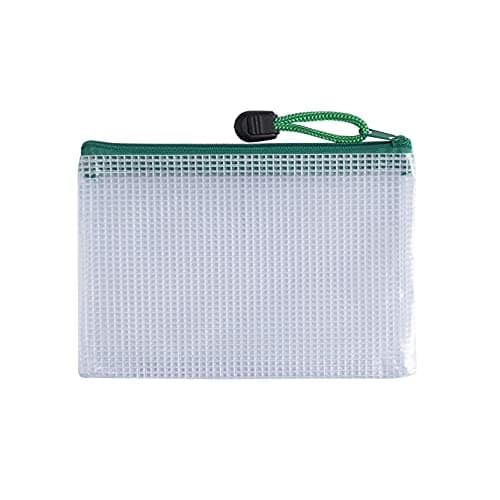 Image of Pack of 12 A6 Green PVC Mesh Zip Bags