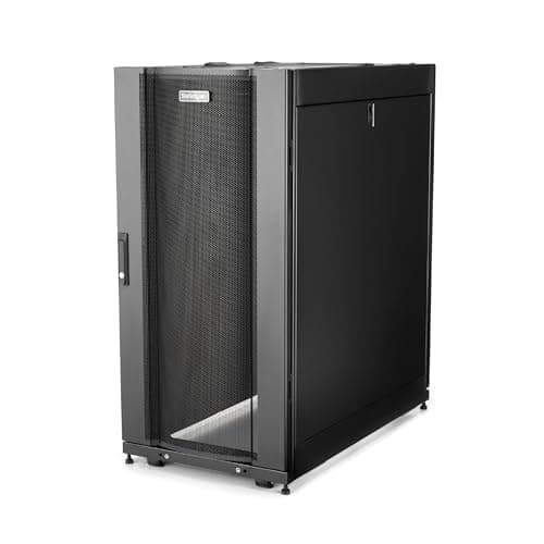 Image of StarTech 25U Enterprise-Grade Server Rack Cabinet Kit, 19in Enclosed 4-Post Rack with Built-in Cable Management, 35in (89cm) Mounting Depth, 3307lb (1500kg) Capacity