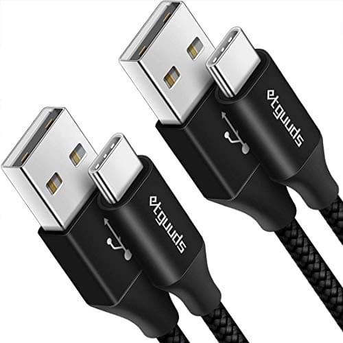 Image of etguuds USB C Charger Cable [1M 2-Pack], USB to USB C Cable 3A Fast Charging USB Type C Lead Braided for iPhone 17 16 15 Pro Samsung Galaxy S26 S25 S24 S23 S20 S10 S9 Note 20 A55 (Black)