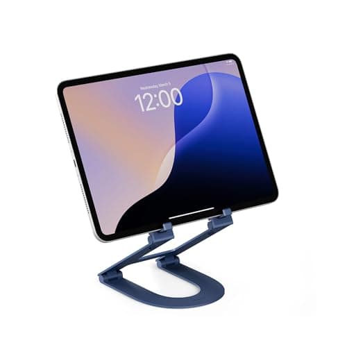 Image of Twelve South Curve Mini - Foldable, Adjustable Tablet Stand for Desk - Premium Aluminum iPad/Tablet Holder with Multi-Angle Hinge, Anti-Slip Pads - Ideal for Home, Office, Travel Use, Coastal