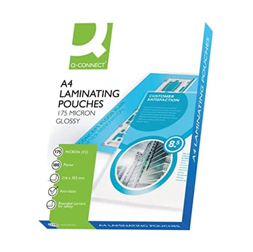 Image of Q-Connect 2x175 Micron Heavy Duty Laminating Pouches (Pack of 100) KF11342