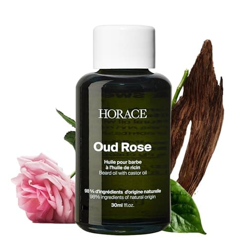 Image of HORACE Beard Oil for Men - Oud Rose - Nourishing Beard Oil for Softer, Smoother & Better-Looking Facial Hair - Helps Condition Beard and Skin - 30 ml