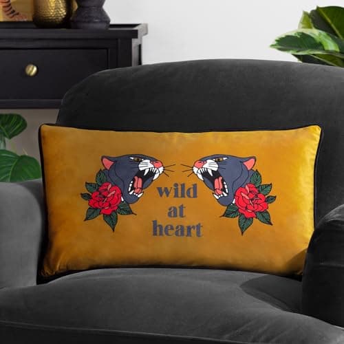 Image of furn. Inked Wild Velvet Piped Polyester Filled Cushion