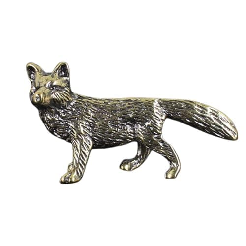 Image of VBSYUYQ Solid Brass Fox Figurine, Handcrafted Miniature Animal Statue, Vintage Tiny Metal Sculpture Ornament for Home Decor, Bookshelf, Desk, Car – Collectible Gift for Fox Lovers
