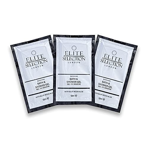 Image of Eurosplash Elite Selection London Refreshing Bath and Shower Gel with Blue Moon Aloe Shower Gel Suitable for Body Shower Gel Body Wash for Normal Dry Skin B&B Guest House 10 Ml Sachets (Pack of 250)