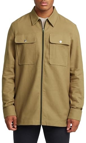Image of G-Star Men's GPO Zip Overshirt, Green (ensis green D25825-D750-6057), M