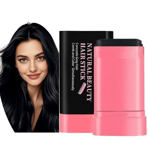 Image of Hair Dye Comb for Grey Hair Coverage Portable Black Hair Colour Stick Easy to Use Semi-Permanent Hair Dye for All Hair Types,Quick Root Touch Up (Black)