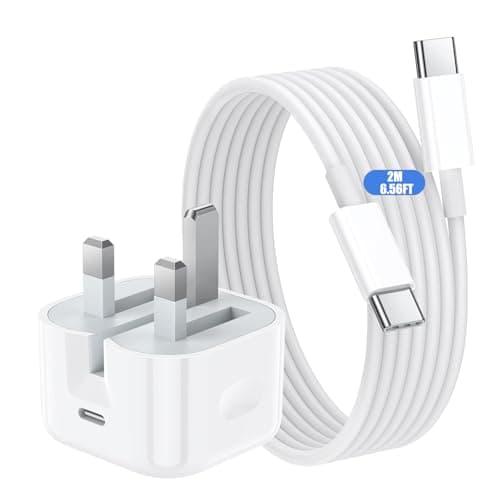 Image of 30W USB C Charger Plug for iPhone 17/16/16 Plus/16 Pro Max/15/iPad Air/iPad Mini/AirPods, Mfi Certified Fast Wall Charger Super Quick Charging, USBC UK Power Adapter with 2M Type-C to C Charging Cable