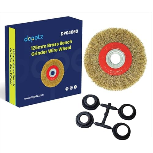 Image of Dapetz ® Brassed Steel Wire Wheel 125mm X 20mm For Use With All 125mm Bench Grinder Professional Work Tool Supplied With 12.70mm (1/2") Bore Adaptors