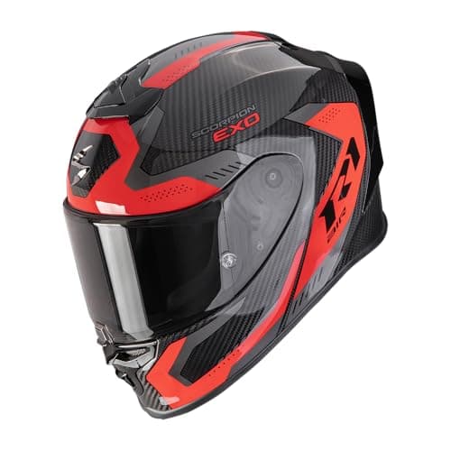 Image of Scorpion EXO-R1 Evo Carbon Air Propel Full Face Helmet, Black/Red, M (57/58)