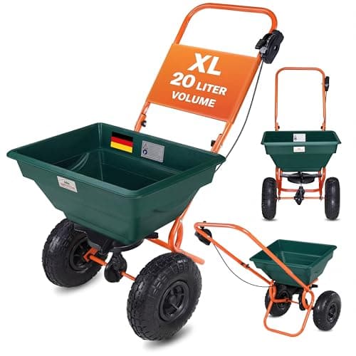 Image of GARDEBRUK® 20L Pneumatic Rotary Spreader | Grit Salt | Grass Seed | Adjustable Rate | Autumn Lawn Feed & Rock Salt Dispenser | Durable Design for Professional Landscaping & Garden Maintenance