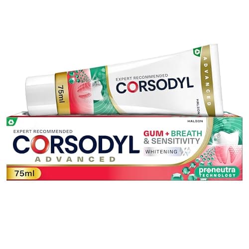 Image of Corsodyl Toothpaste Gum+ Sensitivity Whitening Toothpaste for Gum Care & Fresh Breath, 75ml