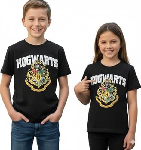 Image of Licensed Kids Unisex Harry Potter Hogwarts T-Shirt Sizes 1 Year to 13 Years (7-8) Black