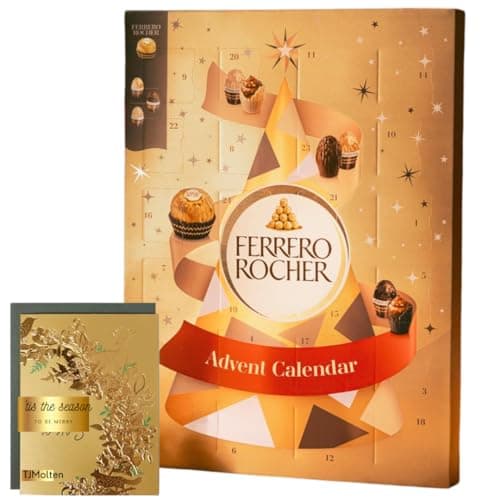 Image of Ferrerro Advent - Dark White Chocolate advent calendar 2025 | Ferrerro Rocher 24 Advent Calendar Golden Moments 258g | Advent Chocolate for Adults, teens men women for Christmas Countdown 2025