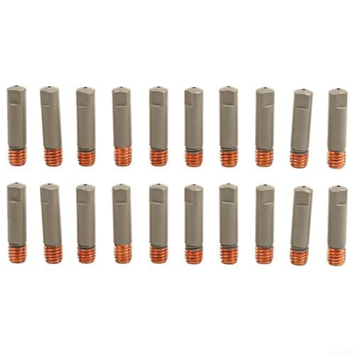 Image of MIG Welder Contact Tips with Non-Stick Coating 0.8mm/0.9mm Copper M6 Thread for Lincoln and for BINZEL Torch, Anti-Spatter Welding Accessories Set of 20 for Industrial Metalworking(0.8mm)