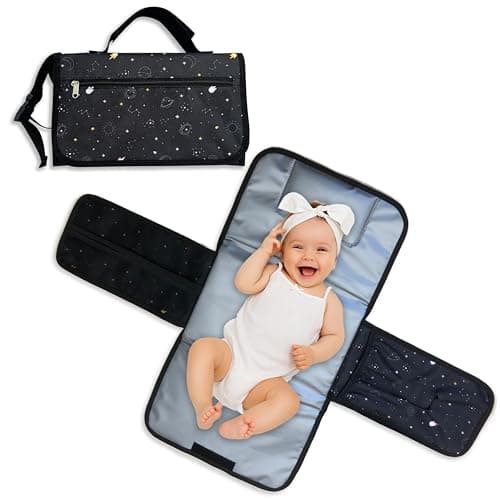 Image of Weebub 3 in 1 Baby Travel Changing Mat – Lightweight, Waterproof & Foldable – Soft Padded Head Cushion with Carry Handle & 3 Storage Pockets – Portable Nappy Changing Mat – Baby Travel Essentials