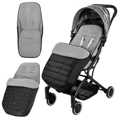 Image of Universal Pushchair Footmuff Fleece Lined Baby Stroller Footmuff Waterproof Windproof 2 in 1 Pram Foot Cover Infant Toddler Kids Winter Warm Cosy Toes Detachable Buggy Seat Liner Cushion