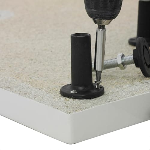 Image of Balterley Shower Tray Riser Kit, Curve White Panel, 6 Pack of Legs, Clips & Screws, Leg Set & Plinth Kit for Offset Quadrant Trays, Shower Tray Plinth & Support Legs - 1200 x 1000mm (White)