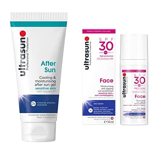 Image of ultrasun Aftersun 100 ml & Face Anti-Ageing Sun Protection SPF30, 50 ml