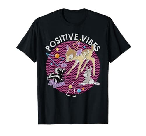 Image of Disney Bambi Thumper and Flower Positive Vibes 90s T-Shirt