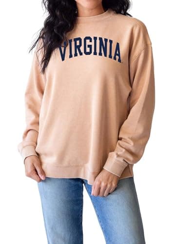 Image of chicka-d Women's Standard Campus Crew Sweatshirt Brown