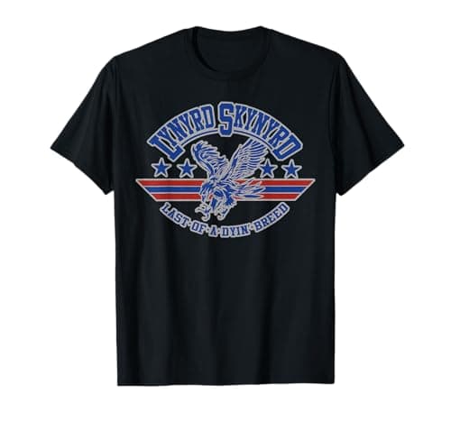 Image of Lynyrd Skynyrd Dyin Breed Logo US Flag 70s Classic Rock Band T-Shirt